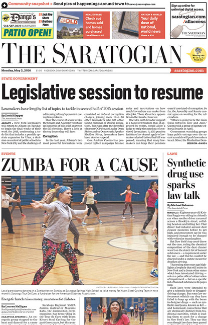 saratogian-front-page