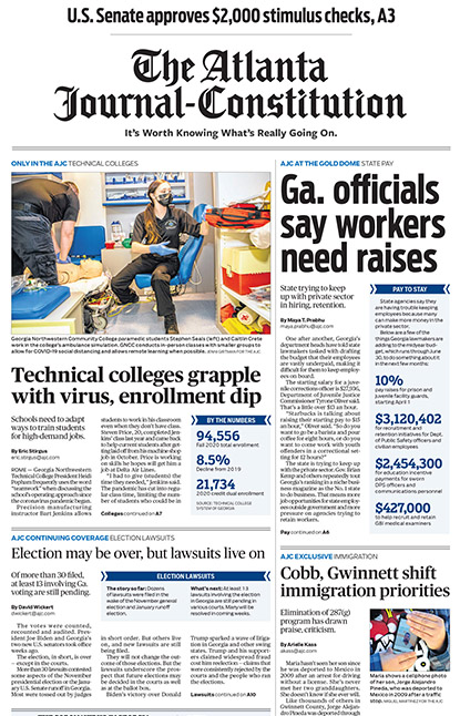 front page atlanta journal constitution